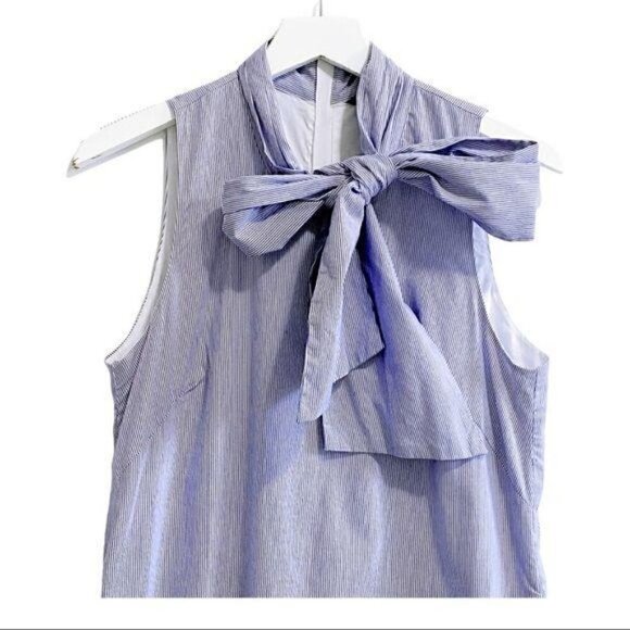 Banana Republic Sleeveless Striped Bow Neck Dress - Picture 5 of 9